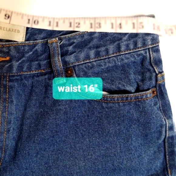 Vintage 90s Route 66 Jean Straight Mid Rise Girl 12A Fit 32x29 Dark Wash Blue - Picture 7 of 10